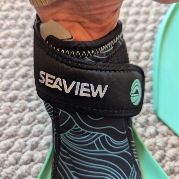 Walkable Seaview Swim Fins Women's 9 Men's 8 Neoprene Wetsuit Sock Snorkel Dive - Picture 4 of 7